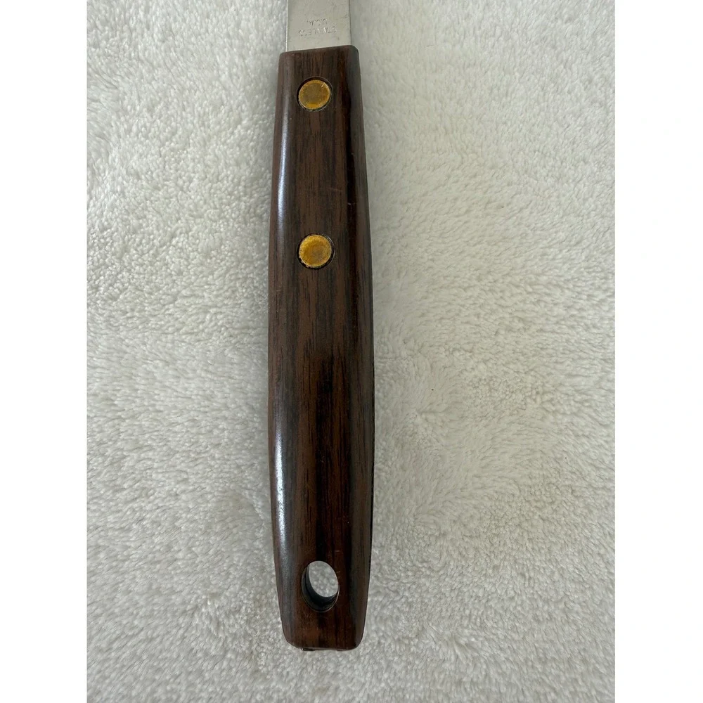 Vintage Cooking Spatula‎ Turner Stainless Made in USA Faux Wood Handle